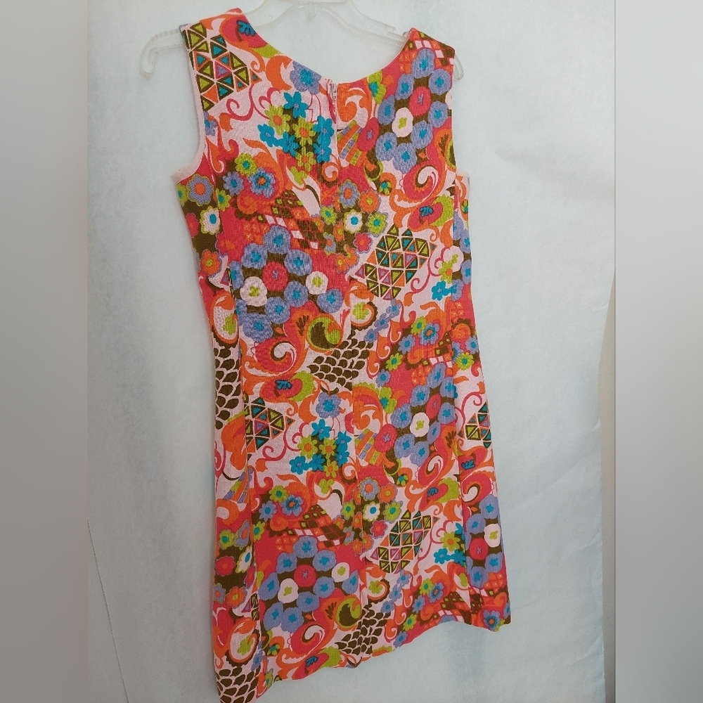 Vintage Alex Colman California 60's Mod Floral Shif Dress